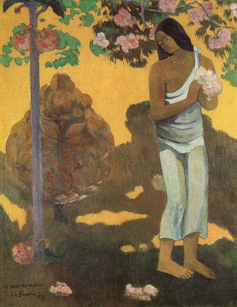 Woman with Flowers in Her Hands